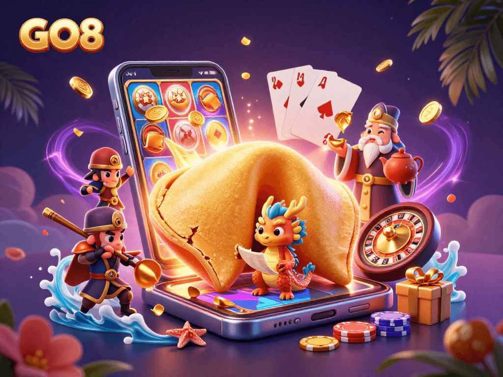 Experience winning moments with vibrant GO8 casino connections in an animated fantasy world.