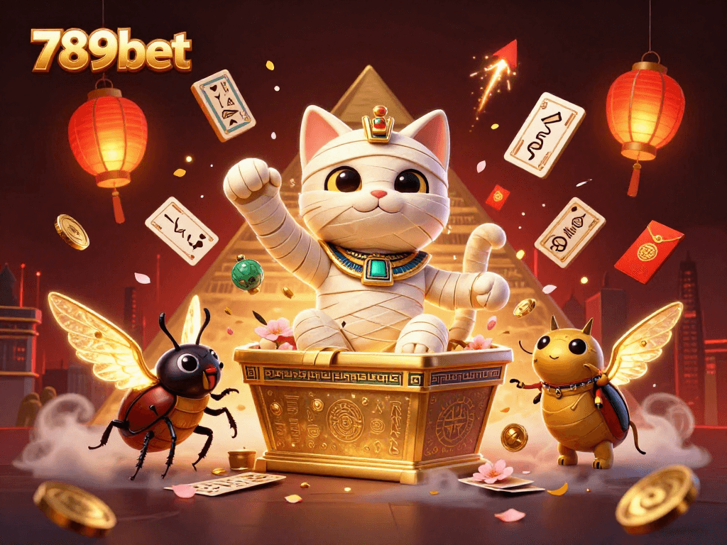 Engage in thrilling games at 789bet with a vibrant 3D casino illustration portraying an exciting Egyptian theme.