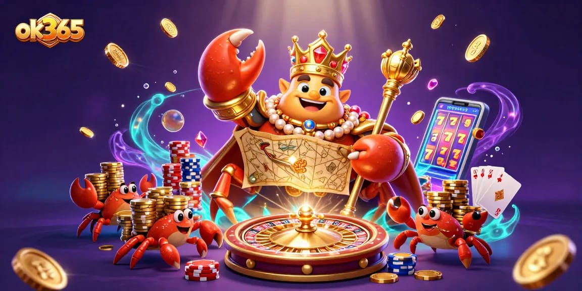 Play thrilling casino games at ok365 with vibrant characters and dynamic gambling elements.