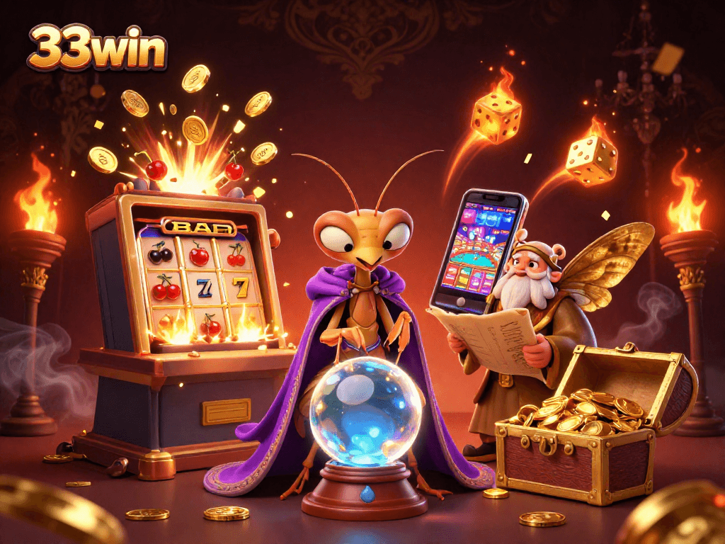 Experience the thrill of winning at 33win with vibrant casino action and enchanting characters in a rich 3D scene.