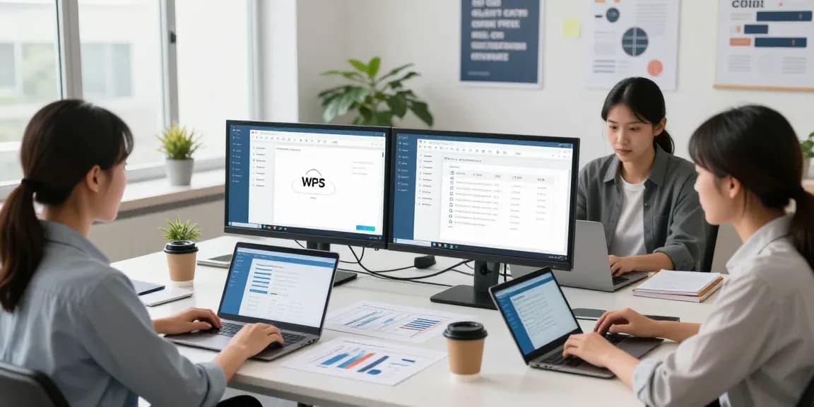 WSP用户在现代办公空间使用WPS Office软件,高效团队协作与云文档同步