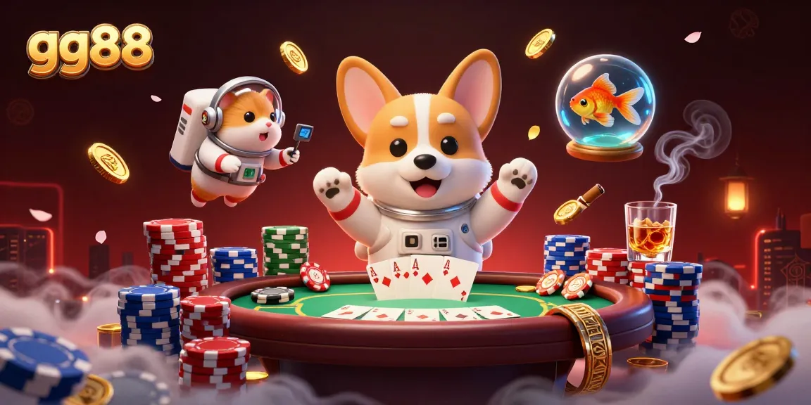 Engage in thrilling casino gaming with gg88 featuring a corgi astronaut in space!