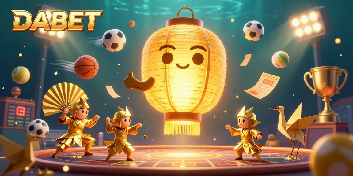 DABET excites players with a vibrant casino scene featuring dynamic sports betting elements and golden lantern spirit.