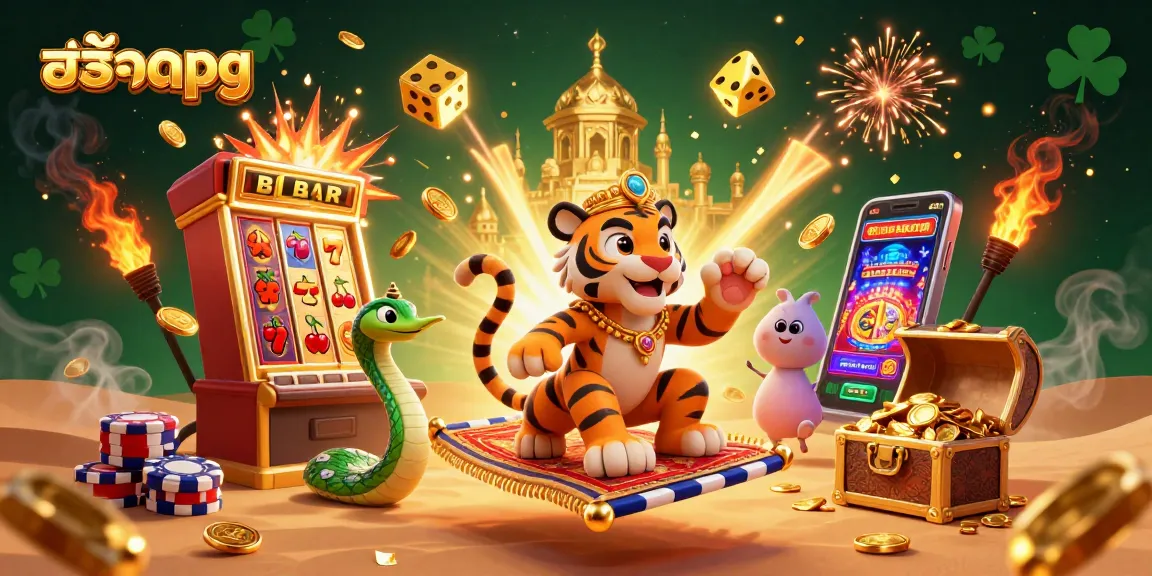 Experience สล็อตpg slot joy with dynamic casino elements and magical characters in vibrant celebration.