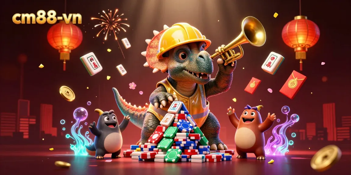 Engage in vibrant gameplay at cm88-vn with thrilling gaming elements and joyful characters celebrating wins.