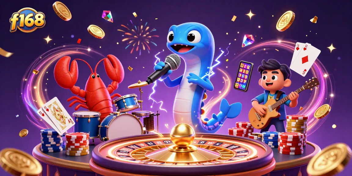 Experience the thrill at f168 with a lively underwater casino celebration featuring an electric eel DJ and enchanting gems.