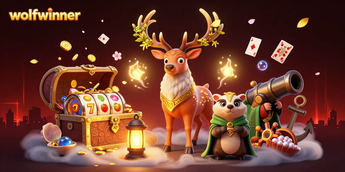 Experience thrilling gameplay with wolfwinner in a vibrant, magical casino scene.