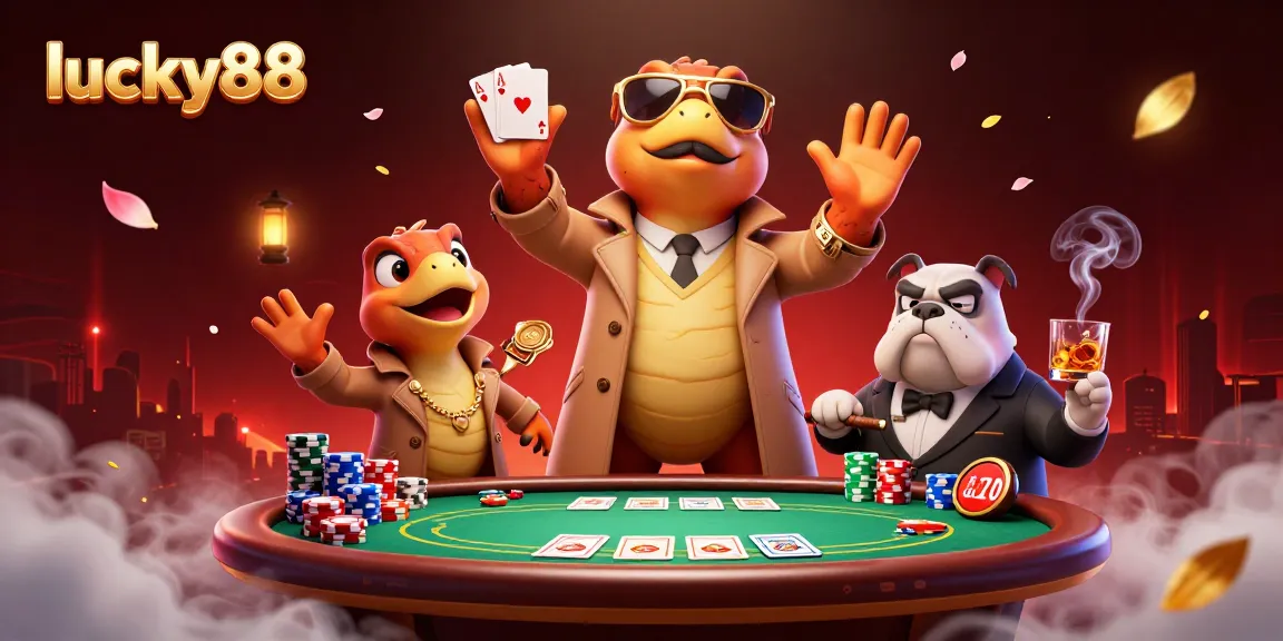 Experience the lucky88 thrill with playful 3D raptors entering a VIP casino, embodying humor and excitement.