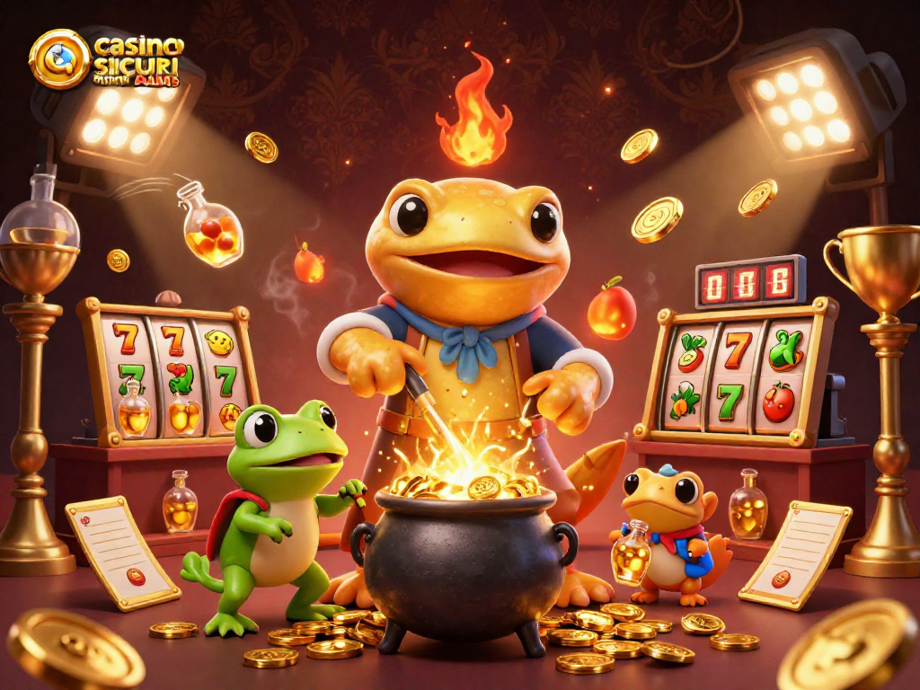 Giochi nei casino sicuri non AAMS con un alchimista e assistenti in un laboratorio vibrante.