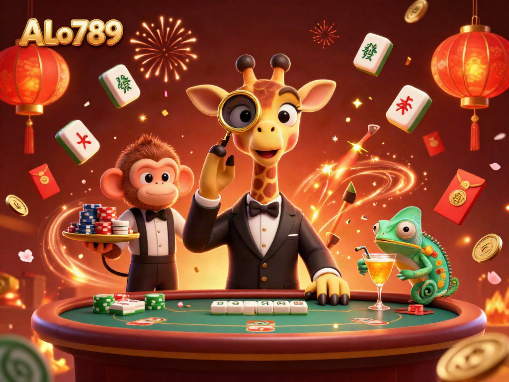 Experience exciting gameplay at ALo789 with a vibrant 3D illustration showcasing high-energy casino elements.