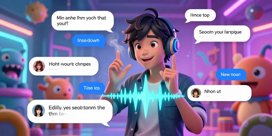 AI hentai chat character engaging in playful conversation in a vibrant digital scene with colorful anime elements.