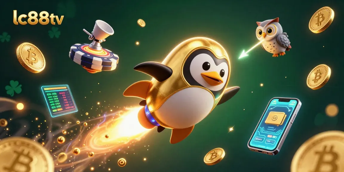 Experience the thrill of gaming at lc88tv with vibrant casino animations and crypto elements.