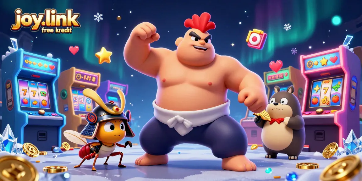 Engage in thrilling slots action with joy.link free kredit featuring unique cartoon characters and vibrant game elements.