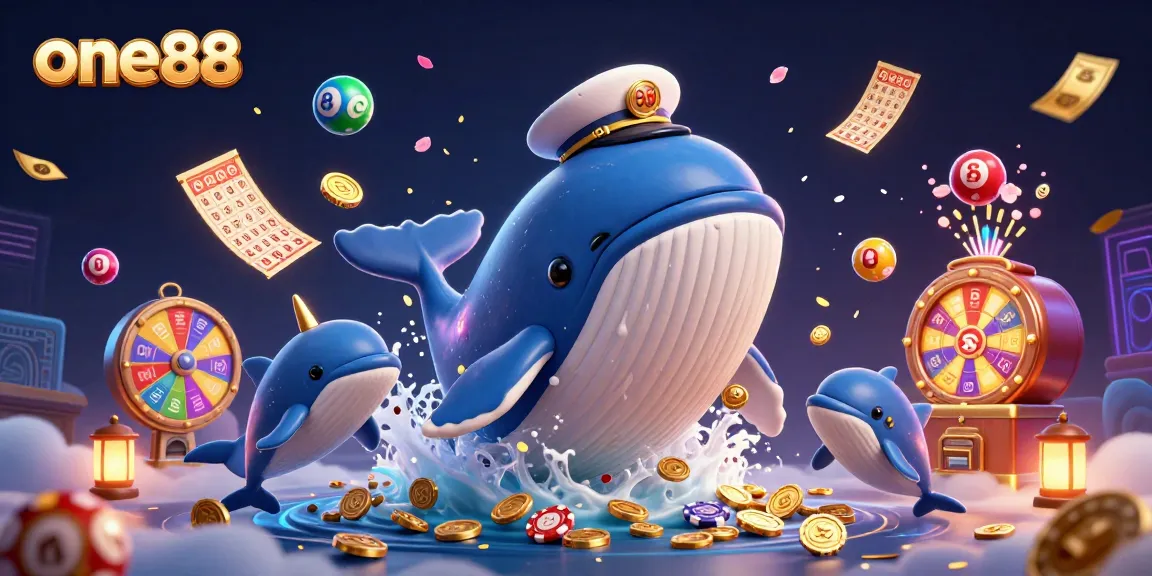 Experience thrills at one88 with vibrant casino elements and playful characters in a dynamic 3D scene.