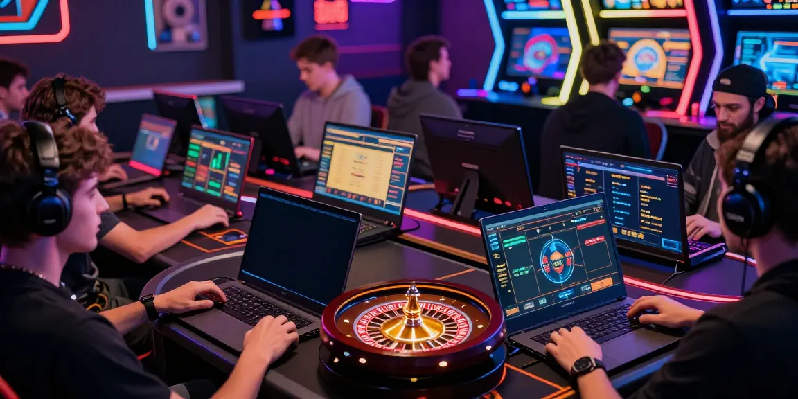 Exciting online gaming atmosphere showcasing hitclub players engaging with vibrant devices and screens.