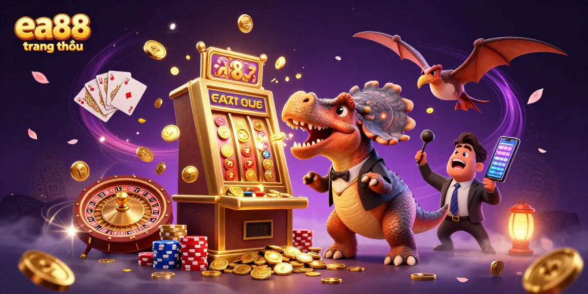 Win jackpots in dynamic gaming action at ea88 trang chủ with golden coins flying around.
