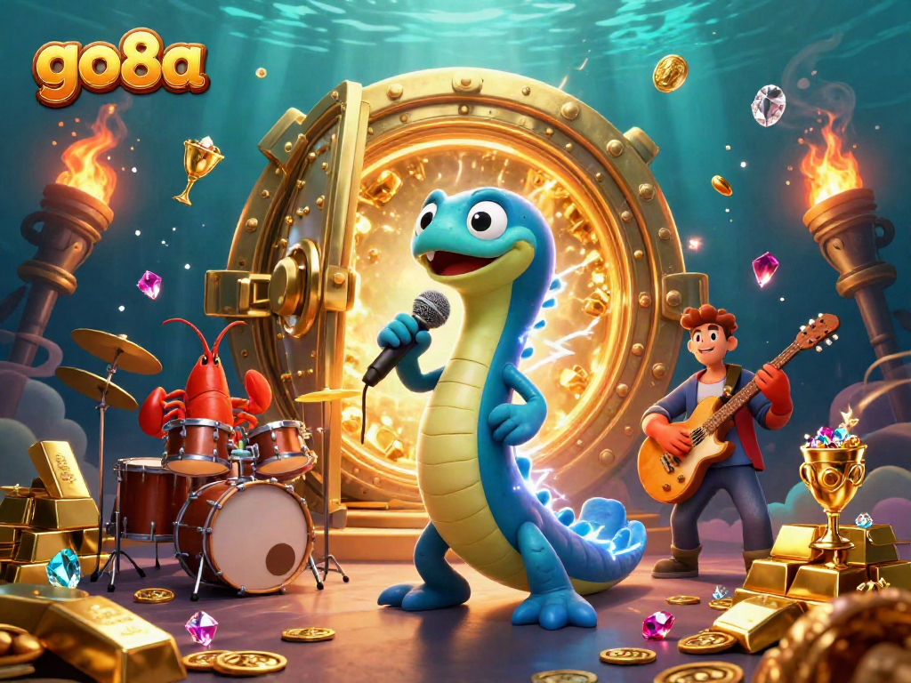 Experience thrilling action at go8a with a vibrant underwater casino scene featuring unique sea creature performers.