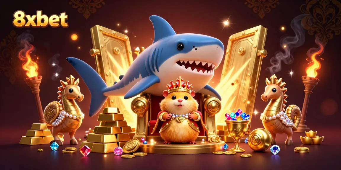 Spin the reels with 8xbet's vibrant casino experience featuring treasure and playful characters.
