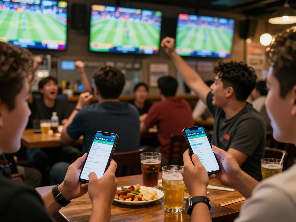 Betting on keonhacai 88 during a lively sports event with enthusiastic fans and interactive gaming.