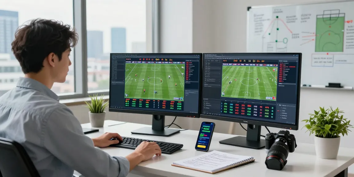 Football betting analysis at https://soikeonhacai.com.co/ with live stats and insights in a modern workspace.