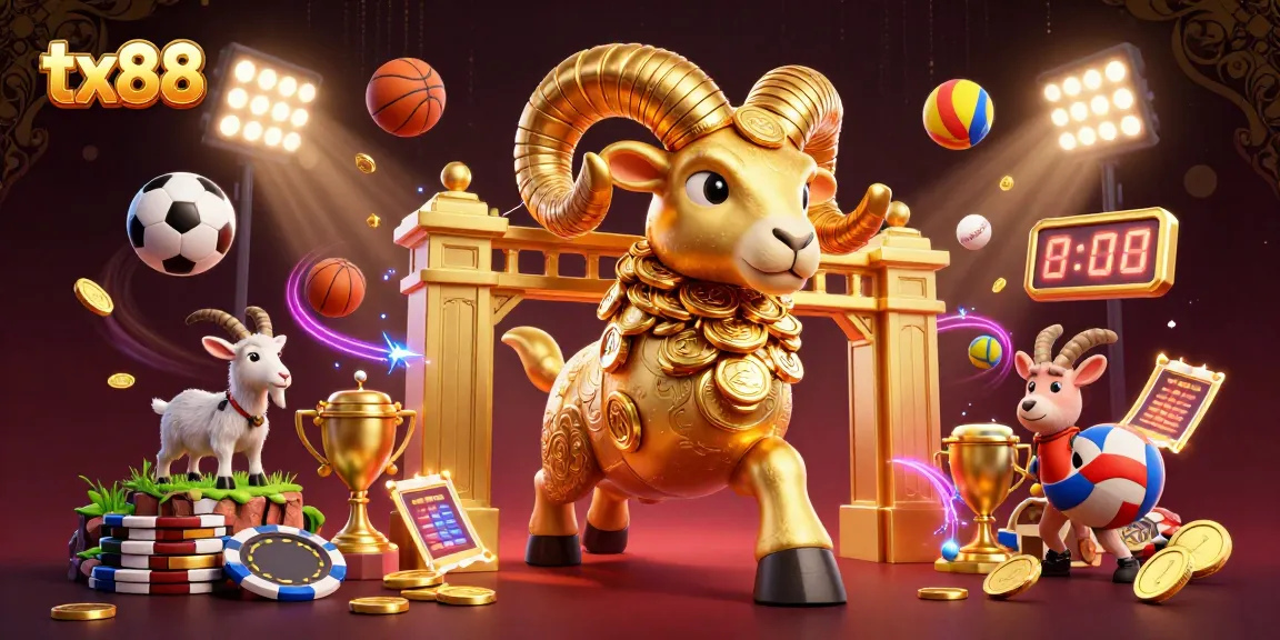 Experience thrilling action with tx88's vibrant casino scene featuring a golden ram charging through a dynamic atmosphere.