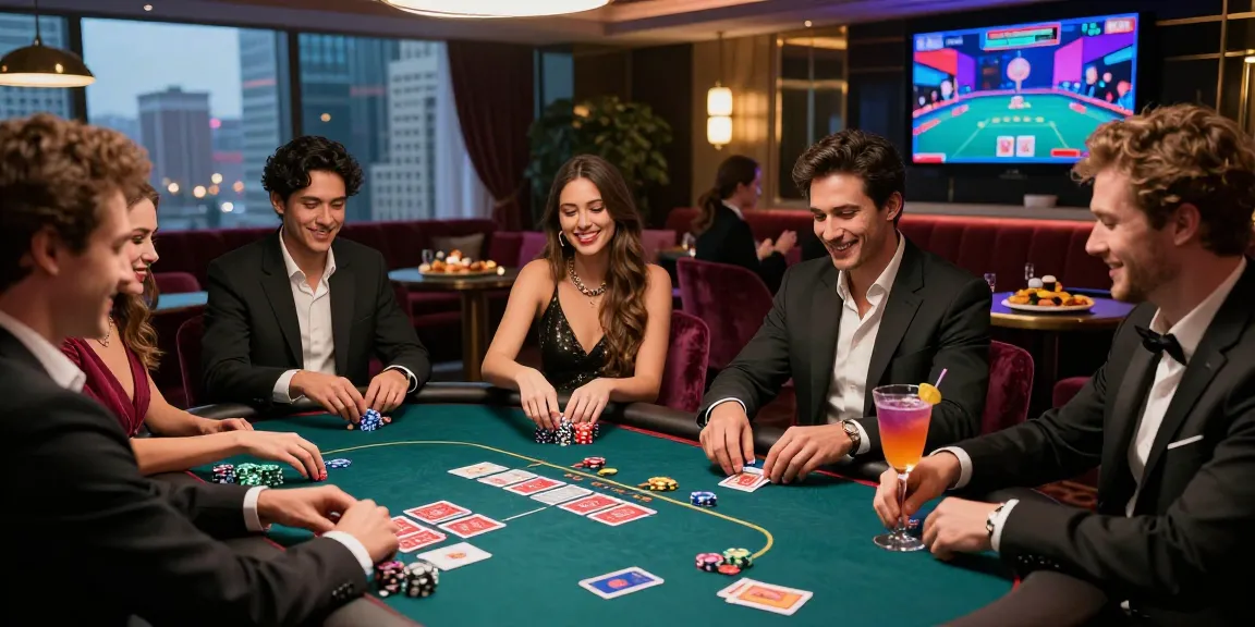 Friends enjoying an exciting night at iwin casino with luxury gaming experience.