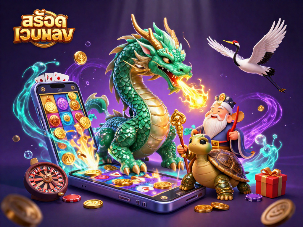Engage with สล็อตเว็บตรง as dragons, turtles, and cranes illustrate exciting slots!
