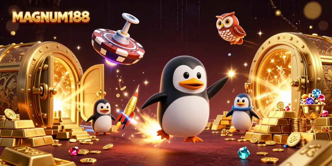 Experience the excitement of MAGNUM188 with our dynamic casino adventure illustration.