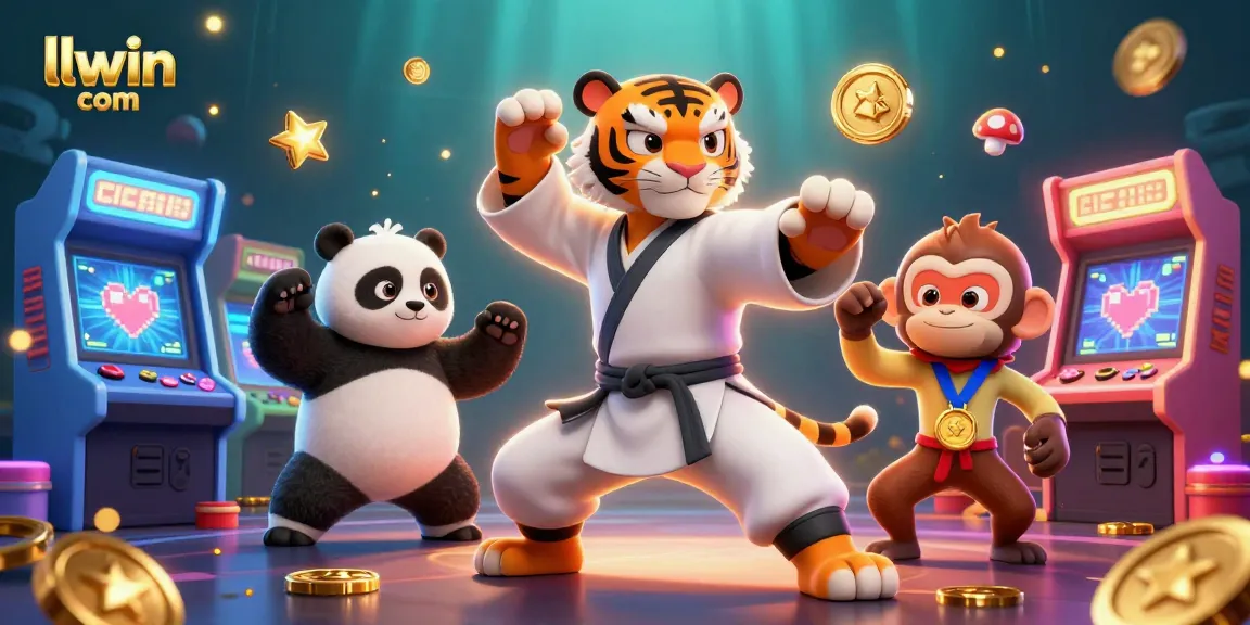 Experience thrilling gaming at llwin com while watching a kung fu tiger and panda in an exciting casino setting.