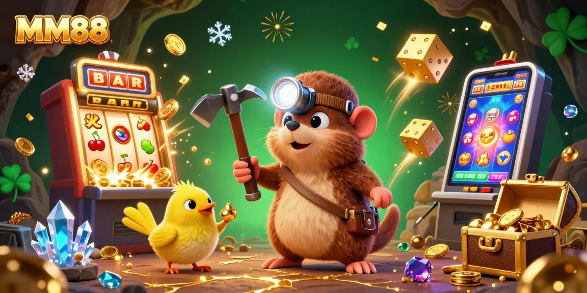 Engage with MM88's thrilling slots as a treasure hunter mole and canary unveil riches.