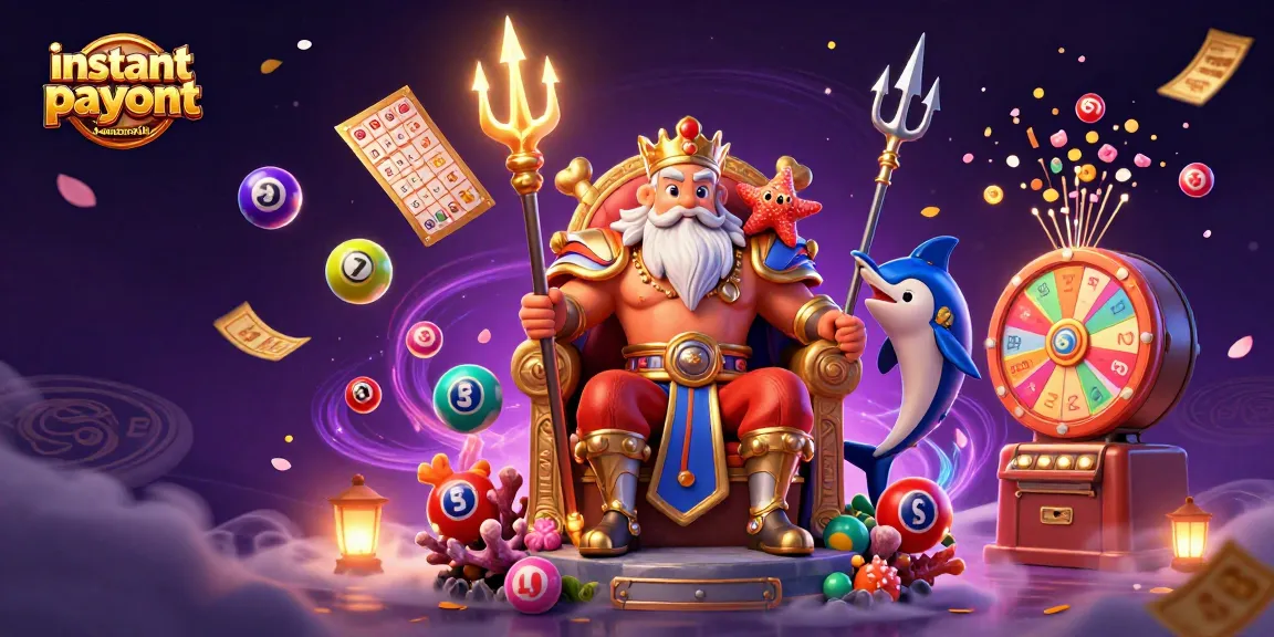 Experience the excitement of instant payout casinos Australia with vibrant lottery elements and a sea king theme.