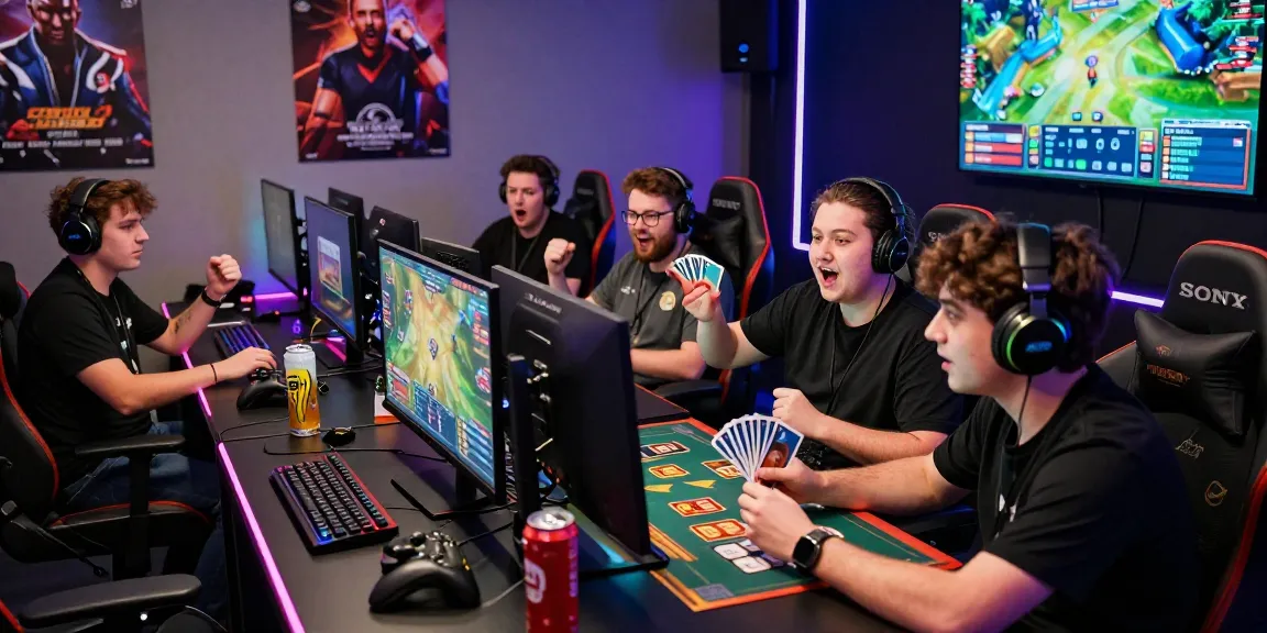 Engaged players enjoying the rikvip online card game in a vibrant gaming setup.