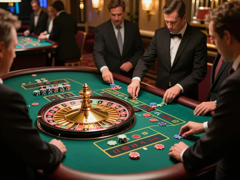 RR88 players placing bets on an exciting roulette table, showcasing vibrant casino action