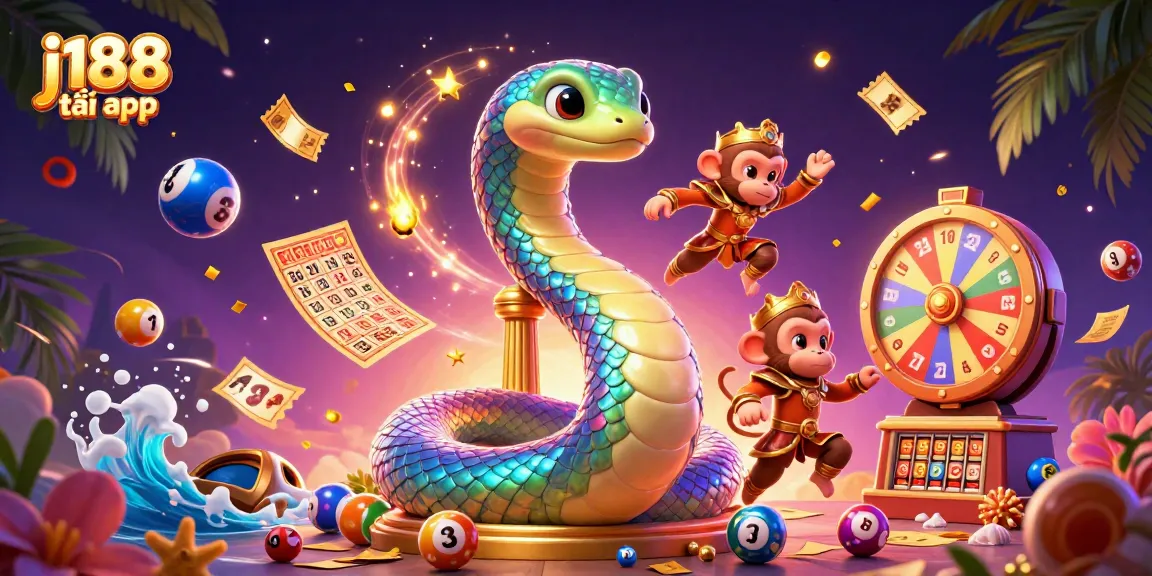 Experience the excitement of j188 tải app with a vibrant 3D casino scene featuring colorful game elements.
