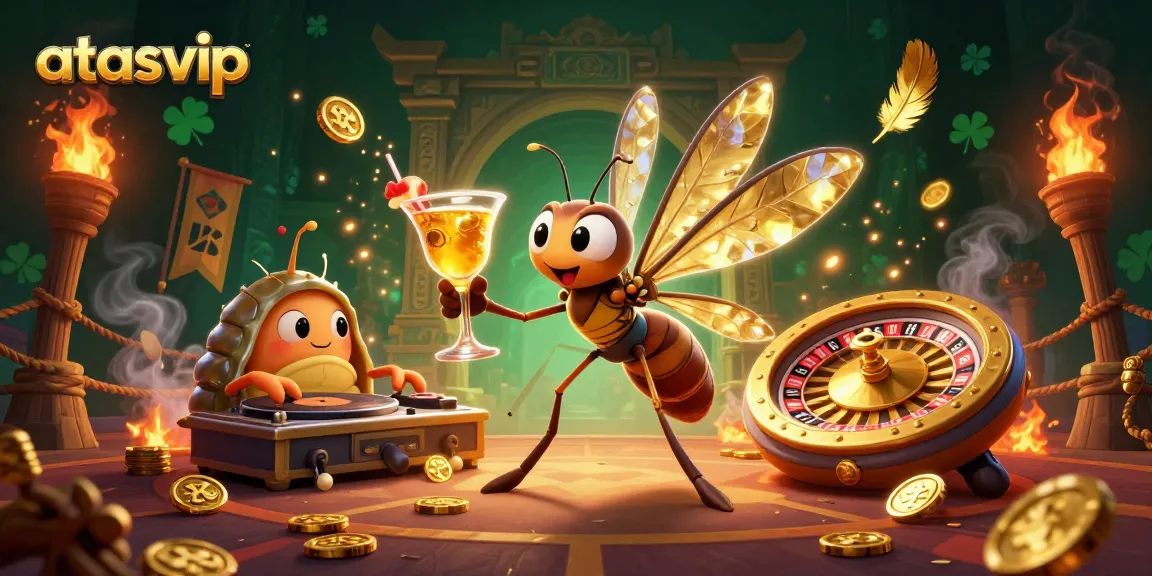 Witness the thrilling entertainment at atasvip with a lively casino scene featuring unique characters and immersive elements.