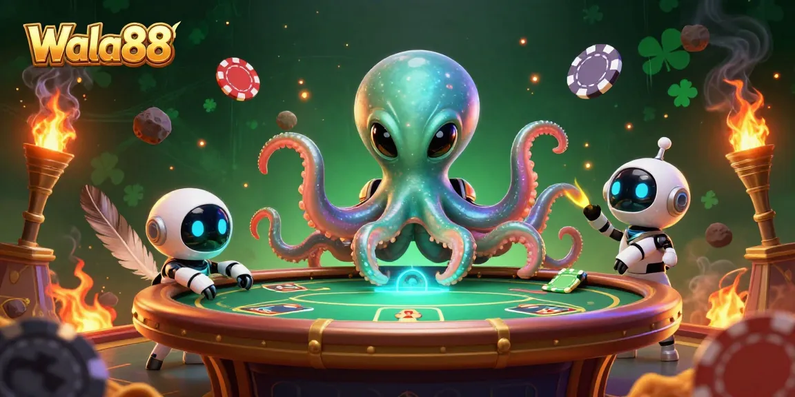 Engage with Wala88's thrilling cockfighting experience featuring vibrant alien characters and action elements.